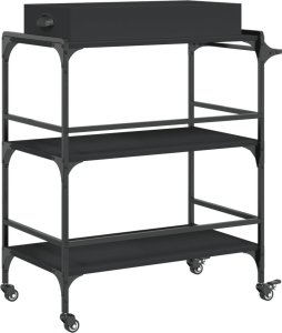 vidaXL vidaXL Wózek kuchenny, czarny, 81,5x41x92,5 cm 9
