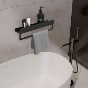 Rea Półka łazienkowa wannowa SF01 60cm czarny mat 2