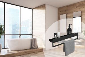 Rea Półka łazienkowa wannowa SF01 60cm czarny mat 8