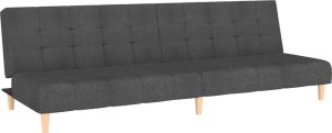 vidaXL 2-osobowa kanapa rozkładana, ciemnoszara, tapicerowana tkaniną 2