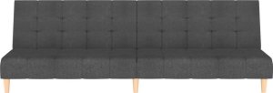 vidaXL 2-osobowa kanapa rozkładana, ciemnoszara, tapicerowana tkaniną 4
