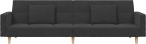 vidaXL 2-osobowa kanapa, 2 poduszki, ciemnoszara, tapicerowana tkaniną 4