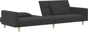 vidaXL 2-osobowa kanapa, 2 poduszki, ciemnoszara, tapicerowana tkaniną 5