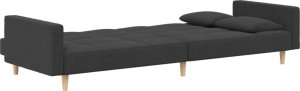 vidaXL 2-osobowa kanapa, 2 poduszki, ciemnoszara, tapicerowana tkaniną 6