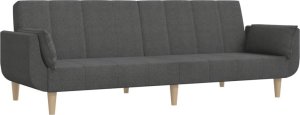 vidaXL 2-osobowa kanapa, 2 poduszki, ciemnoszara, tapicerowana tkaniną 2