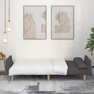 vidaXL 2-osobowa kanapa, 2 poduszki, ciemnoszara, tapicerowana tkaniną 3