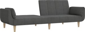 vidaXL 2-osobowa kanapa, 2 poduszki, ciemnoszara, tapicerowana tkaniną 4