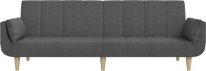 vidaXL 2-osobowa kanapa, 2 poduszki, ciemnoszara, tapicerowana tkaniną 5