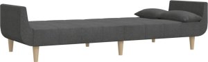 vidaXL 2-osobowa kanapa, 2 poduszki, ciemnoszara, tapicerowana tkaniną 6