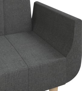 vidaXL 2-osobowa kanapa, 2 poduszki, ciemnoszara, tapicerowana tkaniną 10