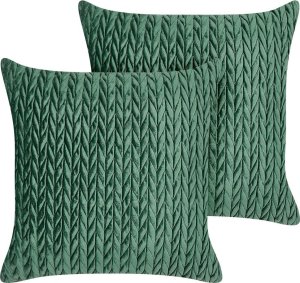Beliani 2 poduszki dekoracyjne 45 x 45 cm zielone ECLIPTA Lumarko! 1