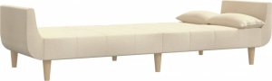 vidaXL 2-osobowa kanapa, 2 poduszki, kremowa, tapicerowana tkaniną 6