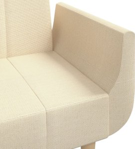 vidaXL 2-osobowa kanapa, 2 poduszki, kremowa, tapicerowana tkaniną 10
