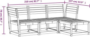 vidaXL 4-częsciowy zestaw mebli ogrodowych, lite drewno sosnowe 8