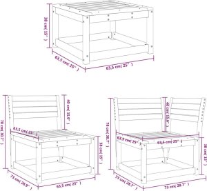 vidaXL 4-częsciowy zestaw mebli ogrodowych, lite drewno sosnowe 9