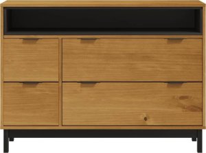 vidaXL Komoda FLAM, 110x40x80 cm, lite drewno sosnowe 5