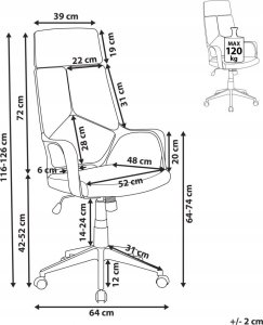 Krzesło biurowe Beliani Krzesło biurowe regulowane brązowo-białe DELIGHT 7