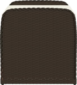vidaXL Ławka ze schowkiem i poduszką, brąz, 80x51x52 cm, polirattan 5