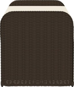 vidaXL Ławka ze schowkiem i poduszką, brąz, 115x51x52 cm, polirattan 5