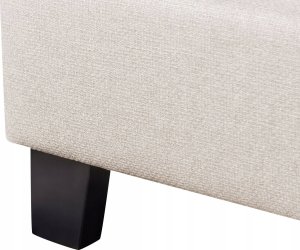 Beliani Łóżko tapicerowane ze stelażem jasnobeżowe 90 x 200 cm ROANNE 7
