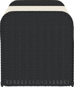 vidaXL Ławka ze schowkiem i poduszką, czarna, 115x51x52 cm, polirattan 5