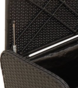 vidaXL Ławka ze schowkiem i poduszką, czarna, 115x51x52 cm, polirattan 8