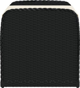 vidaXL Ławka ze schowkiem i poduszką, czarna, 80x51x52 cm, polirattan 5