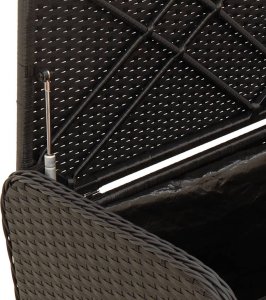 vidaXL Ławka ze schowkiem i poduszką, czarna, 80x51x52 cm, polirattan 8