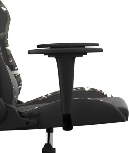 Fotel vidaXL Masujący fotel gamingowy, czarny i moro, sztuczna skóra 9