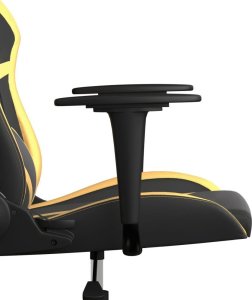 Fotel vidaXL Masujący fotel gamingowy, czarno-złoty, sztuczna skóra 10