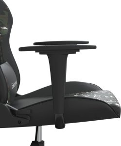 Fotel vidaXL Masujący fotel gamingowy, czarny i moro, sztuczna skóra 12