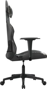 Fotel vidaXL Masujący fotel gamingowy, czarny i moro, sztuczna skóra 4