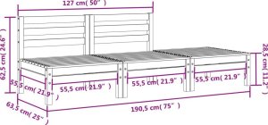 vidaXL Ogrodowa sofa 3-osobowa, lite drewno sosnowe 10