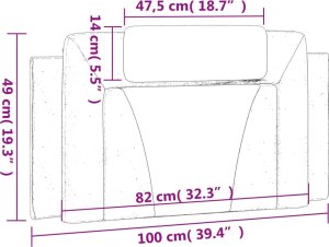 vidaXL Poduszka na wezgłowie, biało-czarna, 100 cm, sztuczna skóra 11