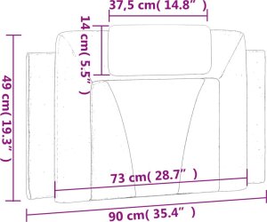 vidaXL Poduszka na wezgłowie, biało-czarna, 90 cm, sztuczna skóra 11