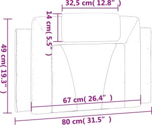 vidaXL Poduszka na wezgłowie, cappuccino, 80 cm, sztuczna skóra 10