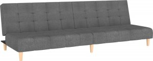 vidaXL Rozkładana kanapa 2-osobowa, jasnoszara, tapicerowana tkaniną 2