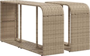 Szafa ogrodowa vidaXL Półki, 2 szt., beżowe, polirattan 2