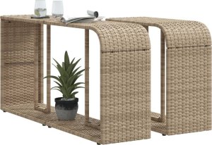 Szafa ogrodowa vidaXL Półki, 2 szt., beżowe, polirattan 4