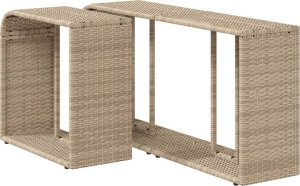 Szafa ogrodowa vidaXL Półki, 2 szt., beżowe, polirattan 7
