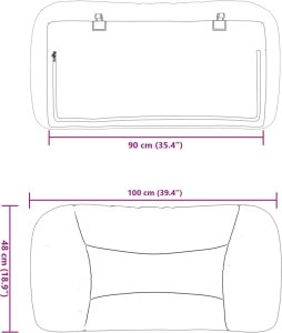 vidaXL Poduszka na wezgłowie, szara, 90 cm, sztuczna skóra 10