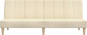 vidaXL Rozkładana kanapa 2-osobowa, kremowa, tapicerowana tkaniną 5