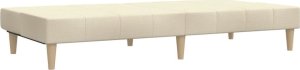 vidaXL Rozkładana kanapa 2-osobowa, kremowa, tapicerowana tkaniną 6