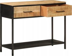 vidaXL Stolik konsolowy, 100x35x76 cm, lite drewno mango i żelazo 2