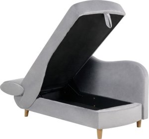 Beliani Szezlong z pojemnikiem welurowy lewostronny jasnoszary MERI II 6