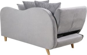 Beliani Szezlong z pojemnikiem welurowy lewostronny jasnoszary MERI II 7