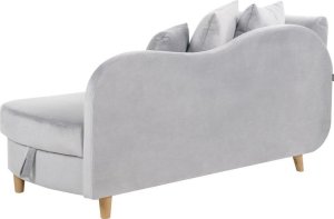 Beliani Szezlong z pojemnikiem welurowy lewostronny jasnoszary MERI II 8