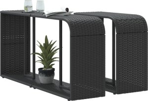 Szafa ogrodowa vidaXL Szafki, 2 szt., czarne, polirattan 4