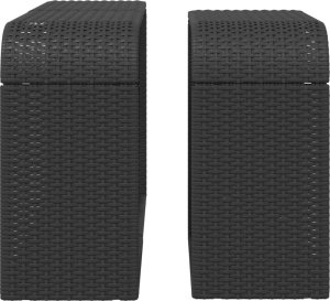 Szafa ogrodowa vidaXL Szafki, 2 szt., czarne, polirattan 5