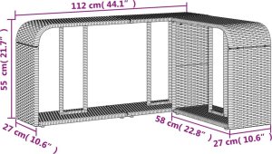 Szafa ogrodowa vidaXL Szafki, 2 szt., czarne, polirattan 9
